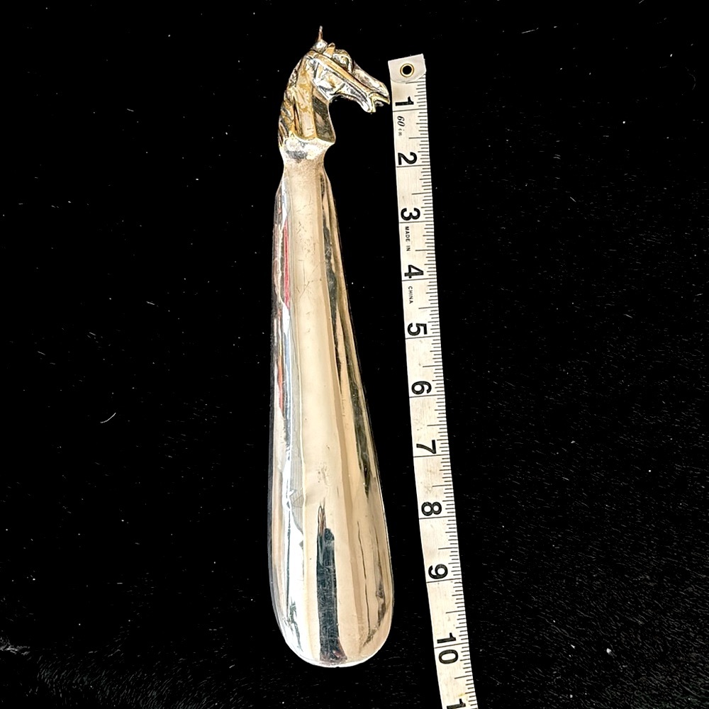 Vintage silver plated Horse head shoe horn